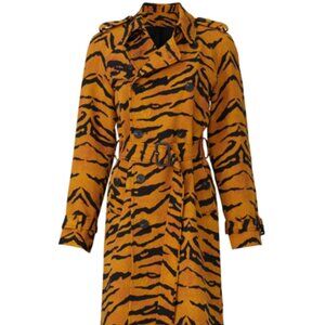 $645 ADAM LIPPES Tiger Print Trench Coat 4